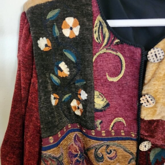 Alex Kim Mixed Media Patchwork Bohemian Jacket Size XL - Picture 4 of 6
